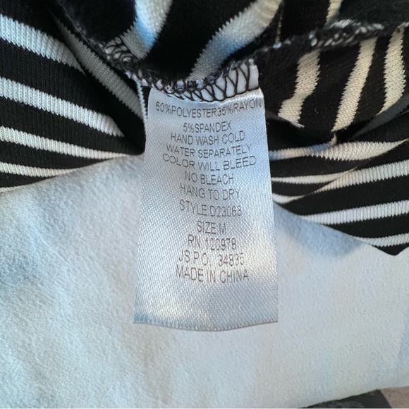 Entro Classic Contrast Black/White Stripe Midi Dress Sleeveless Women’s M, EUC - Picture 10 of 12